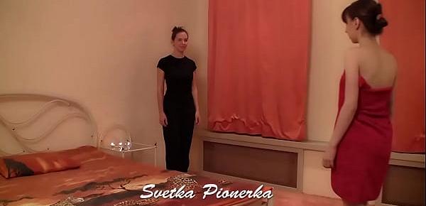  Sexy hot virgin Svetka Pionerka first time massaged
